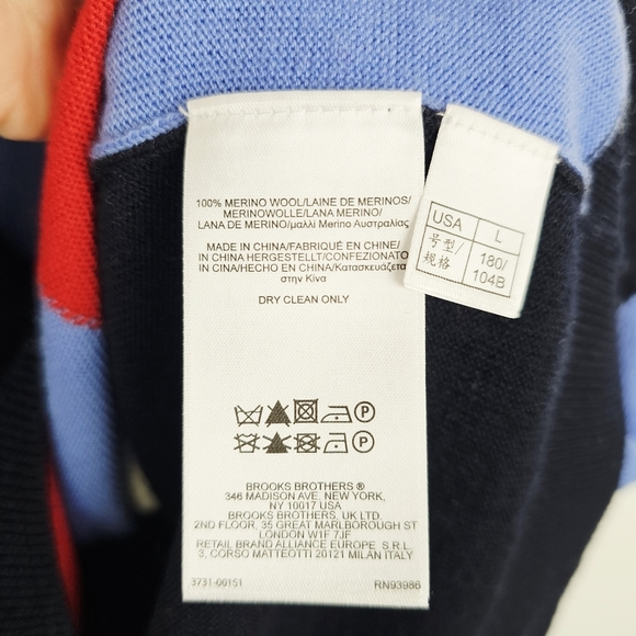 Brooks Brothers Argyle Sweater Vest 100% Merino Wool Large - Picture 4 of 4